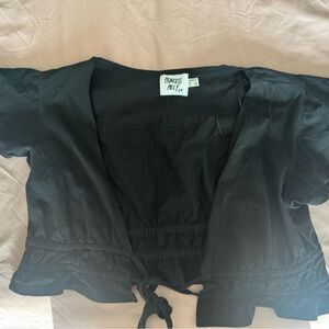 Princess Polly Black Tie-Front Top